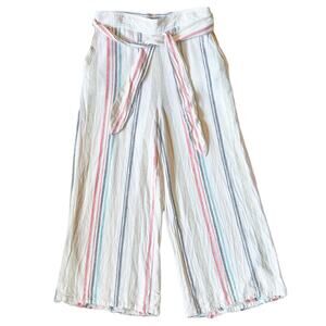 Cloth & Stone Linen Stripe Pants Wide Leg Crop Europecore Minimalist Travel